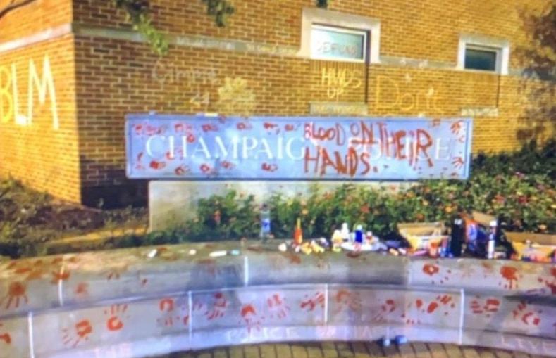 Champaign police department graffiti